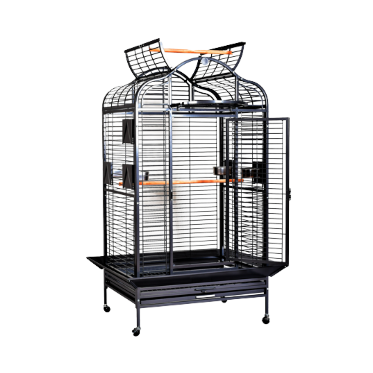 A&E Black Majestic Series Parrot Cage with Stand 36 x 28 x 68 in