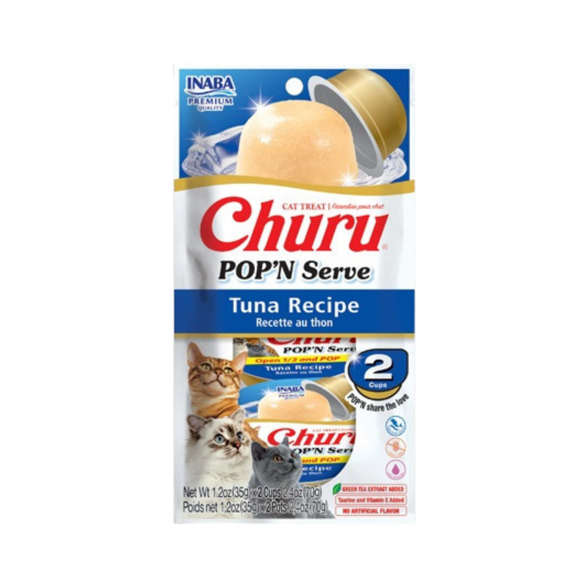 Inaba Churu POP'N Serve Tuna Recipe Cat Treat 2 pk