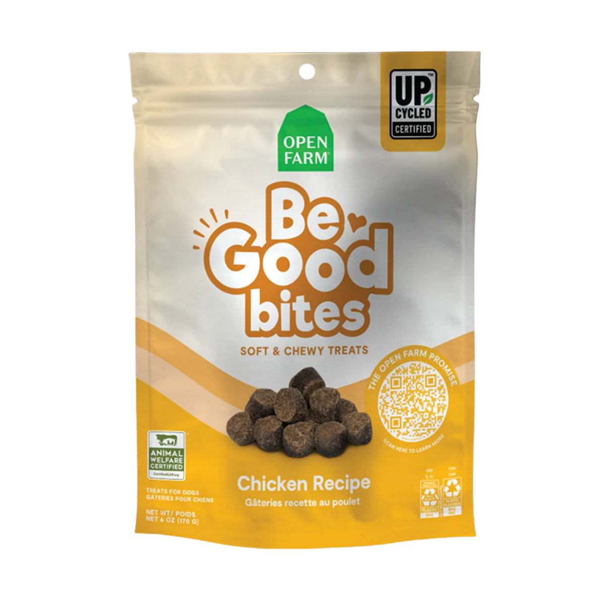 Open Farm Be Good Bites Chicken Recipe Soft & Chewy Dog Treats 6 oz