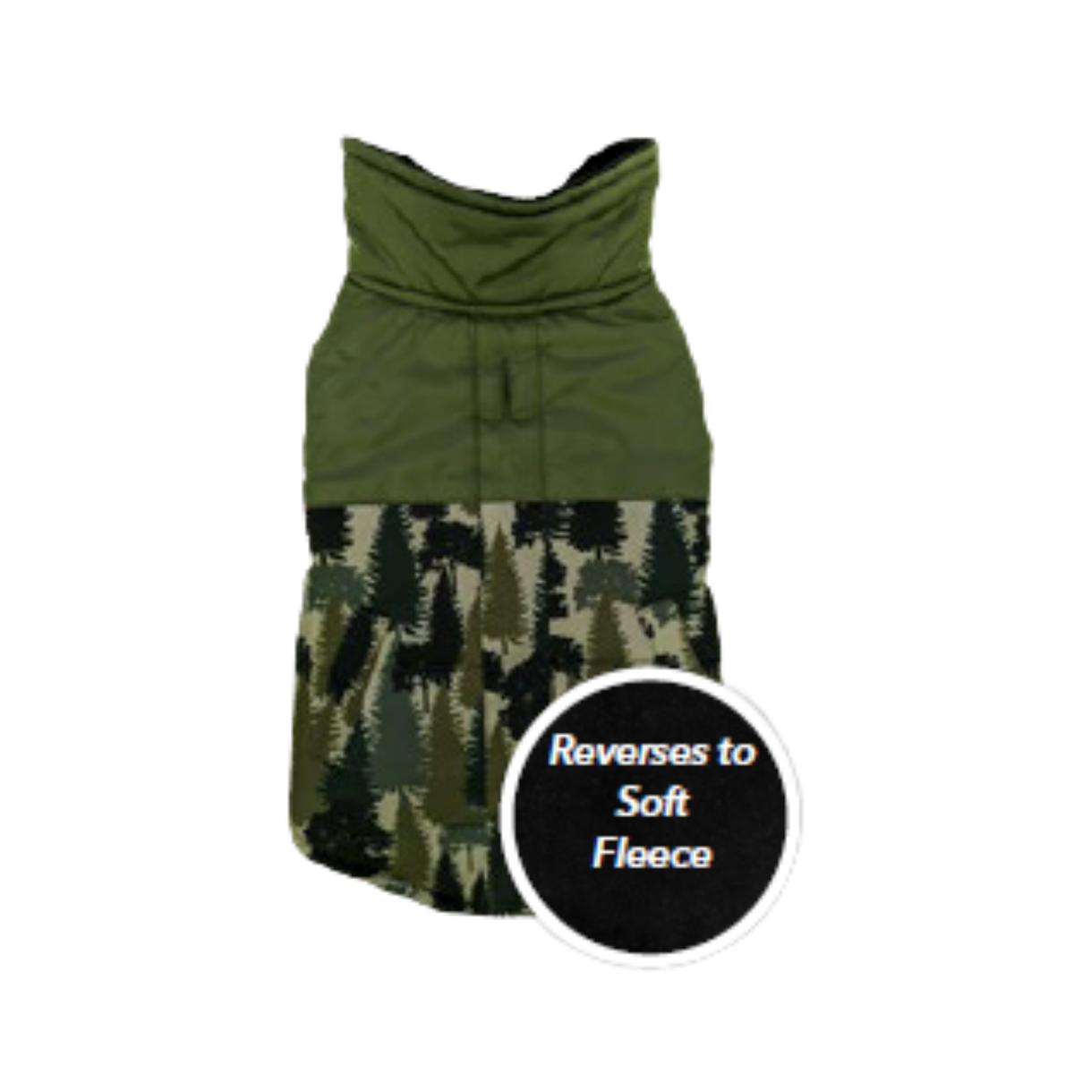 SPOT Reversible Woodland Walkie Green Dog Coat