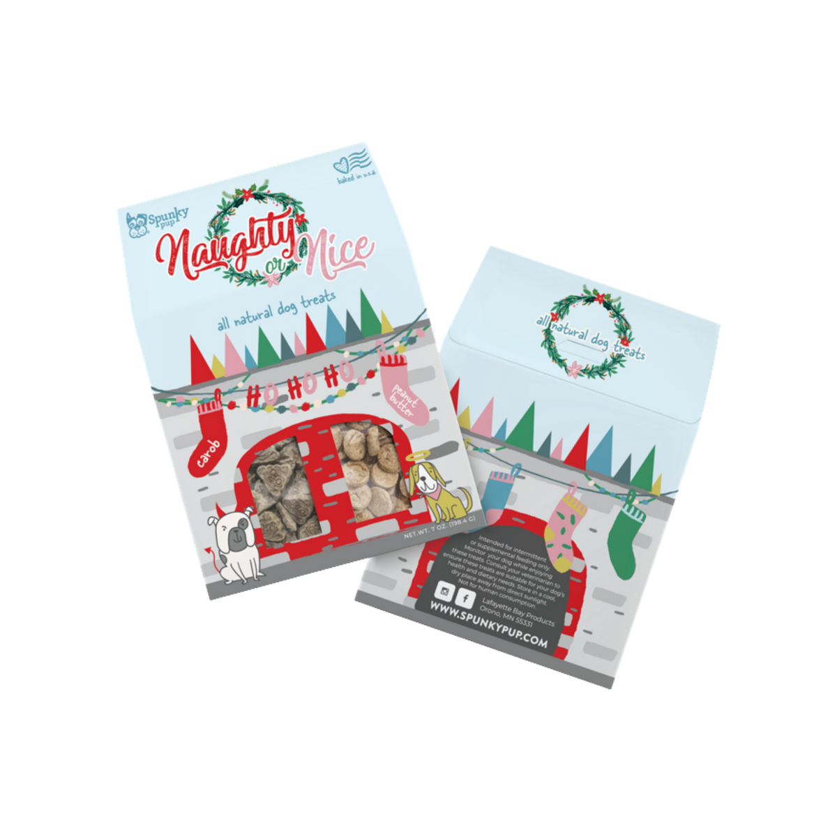 Spunky Pup Holiday Naughty or Nice All Natural Dog Treats 7 oz