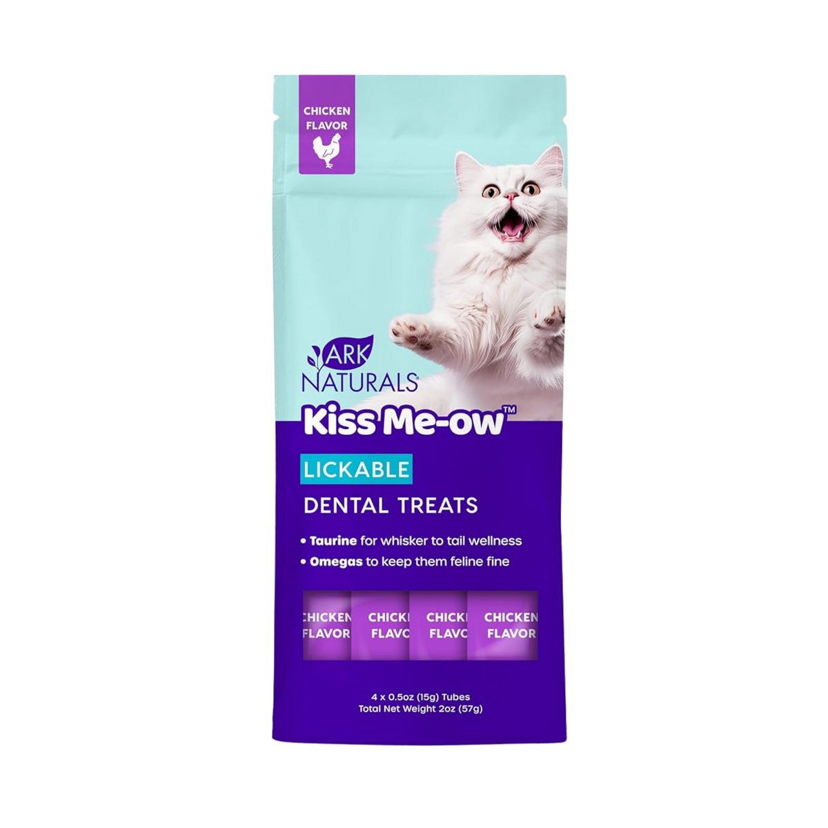 Ark Naturals Kiss Me-ow Lickable Dental Chicken Flavored Cat Treats 4 ct