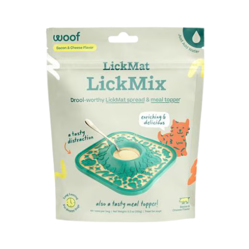 Woof Bacon & Cheese LickMix Lick Mat Spread & Meal Topper for Dogs