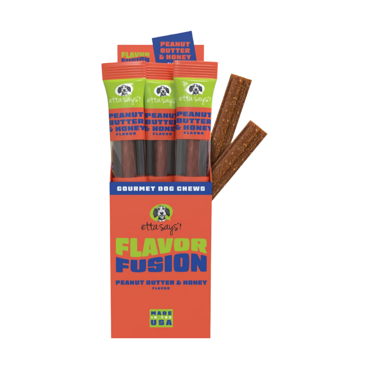 Etta Says! Gourmet Flavor Fusion Peanut Butter & Honey Flavor Dog Chew each