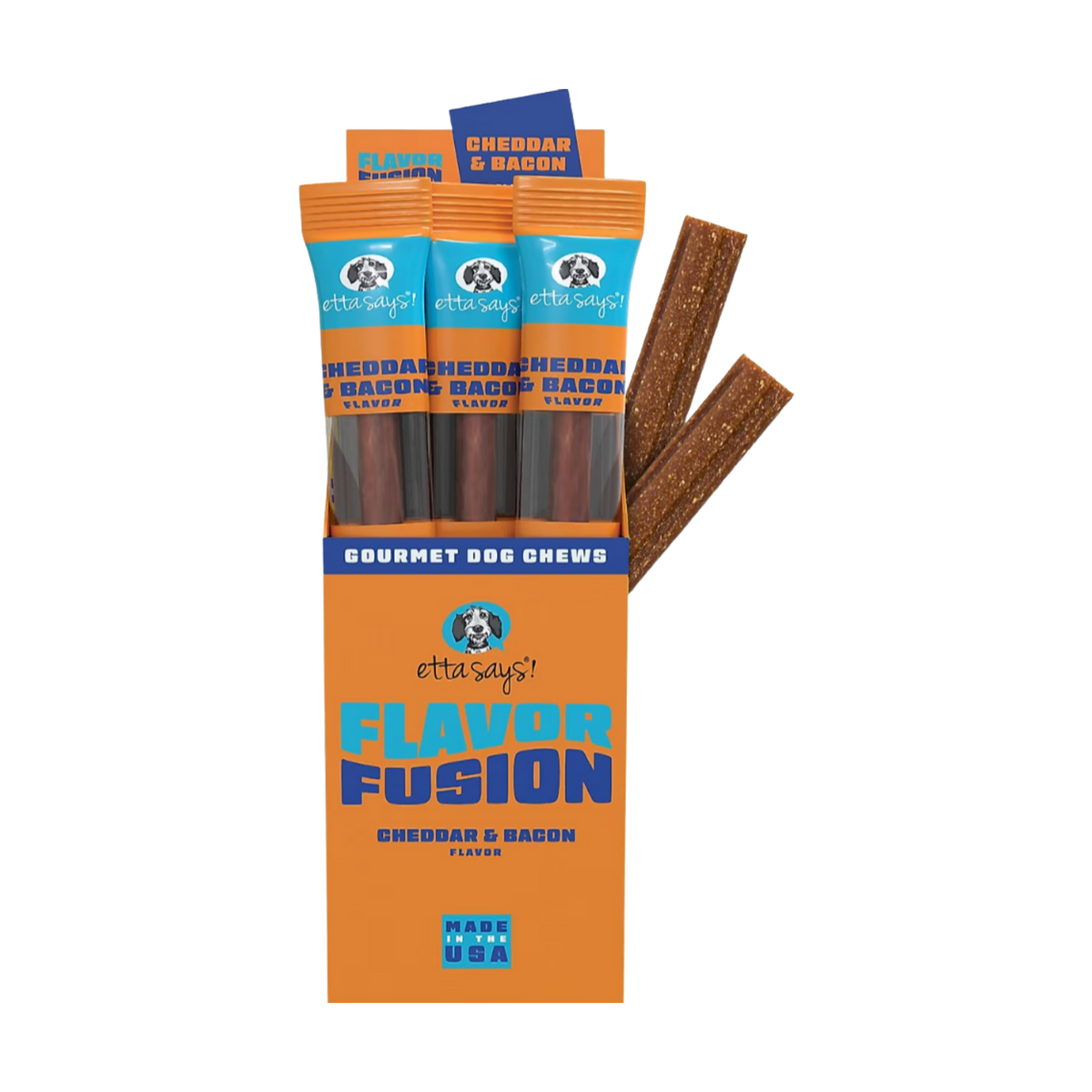 Etta Says! Gourmet Flavor Fusion Cheddar & Bacon Flavor Dog Chew each