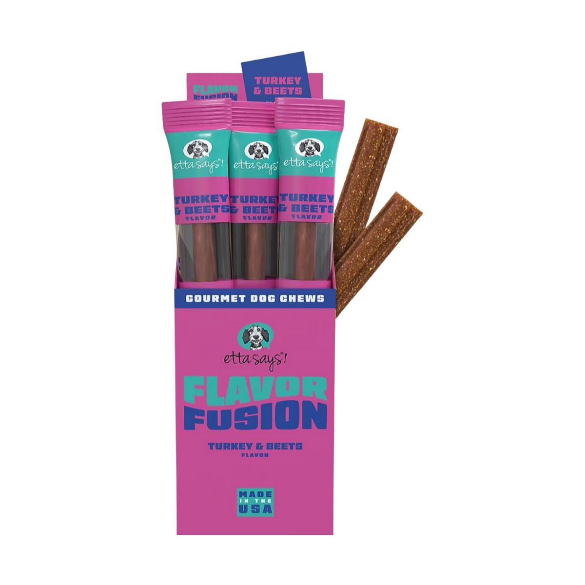 Etta Says! Gourmet Flavor Fusion Turkey & Beets Flavor Dog Chew each