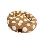Pet Obsession Brown Polka Dot Fleece Cuddler Pet Bed 20 in