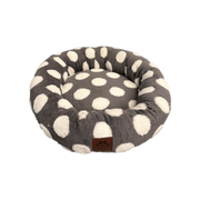Pet Obsession Grey Polka Dot Fleece Cuddler Pet Bed 20 in