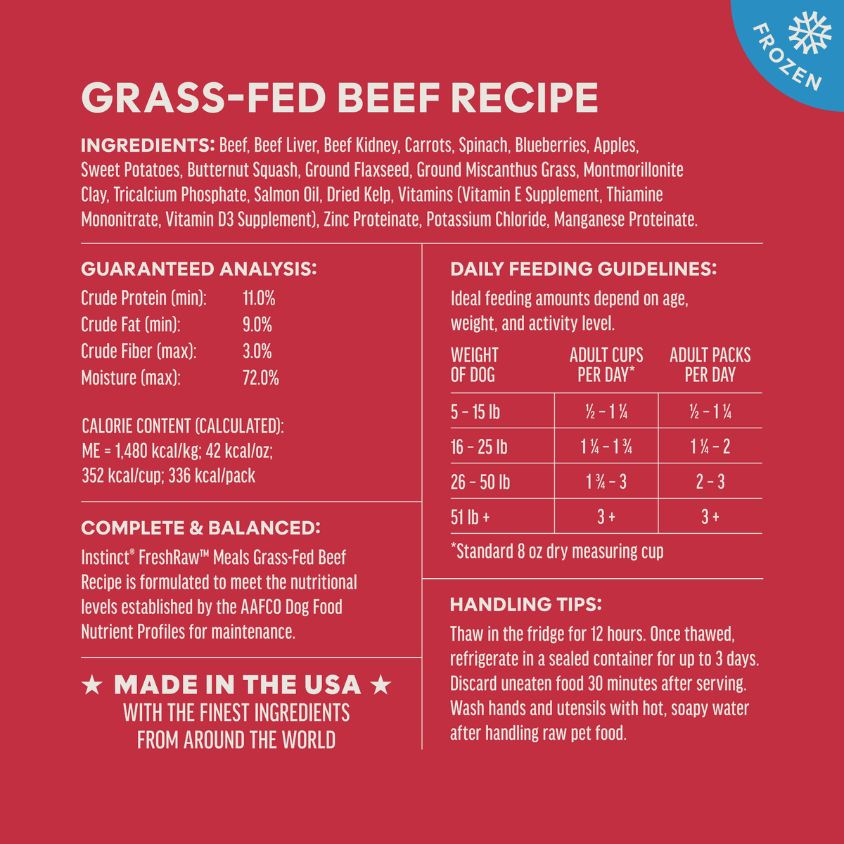 Instinct FreshRaw Meals Grass-Fed Beef Recipe Adult Dog Food 8 oz