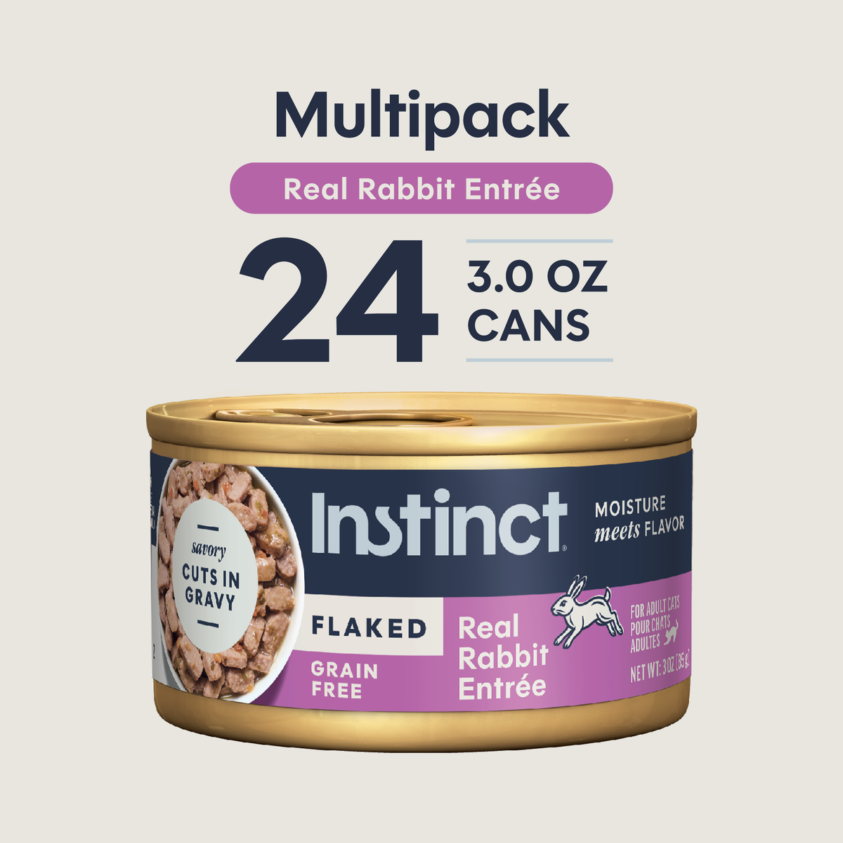Instinct Flaked Rabbit Entrée in Savory Gravy Wet Cat Food