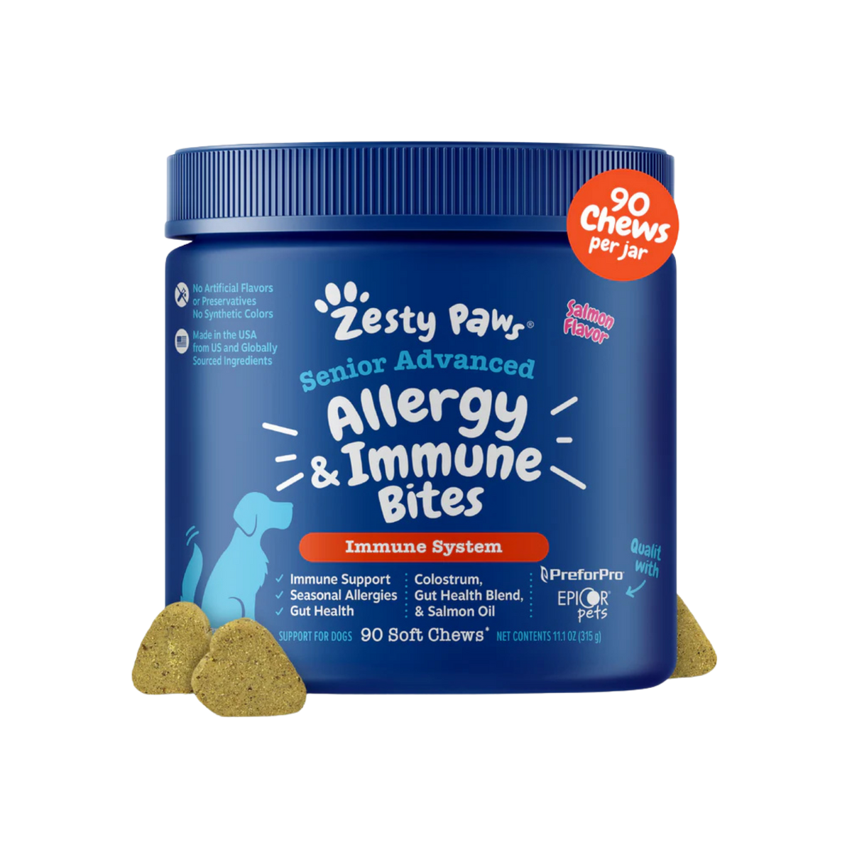 Zesty Paws Senior Advanced Allergy & Immune Senior Dog Bites 90 ct