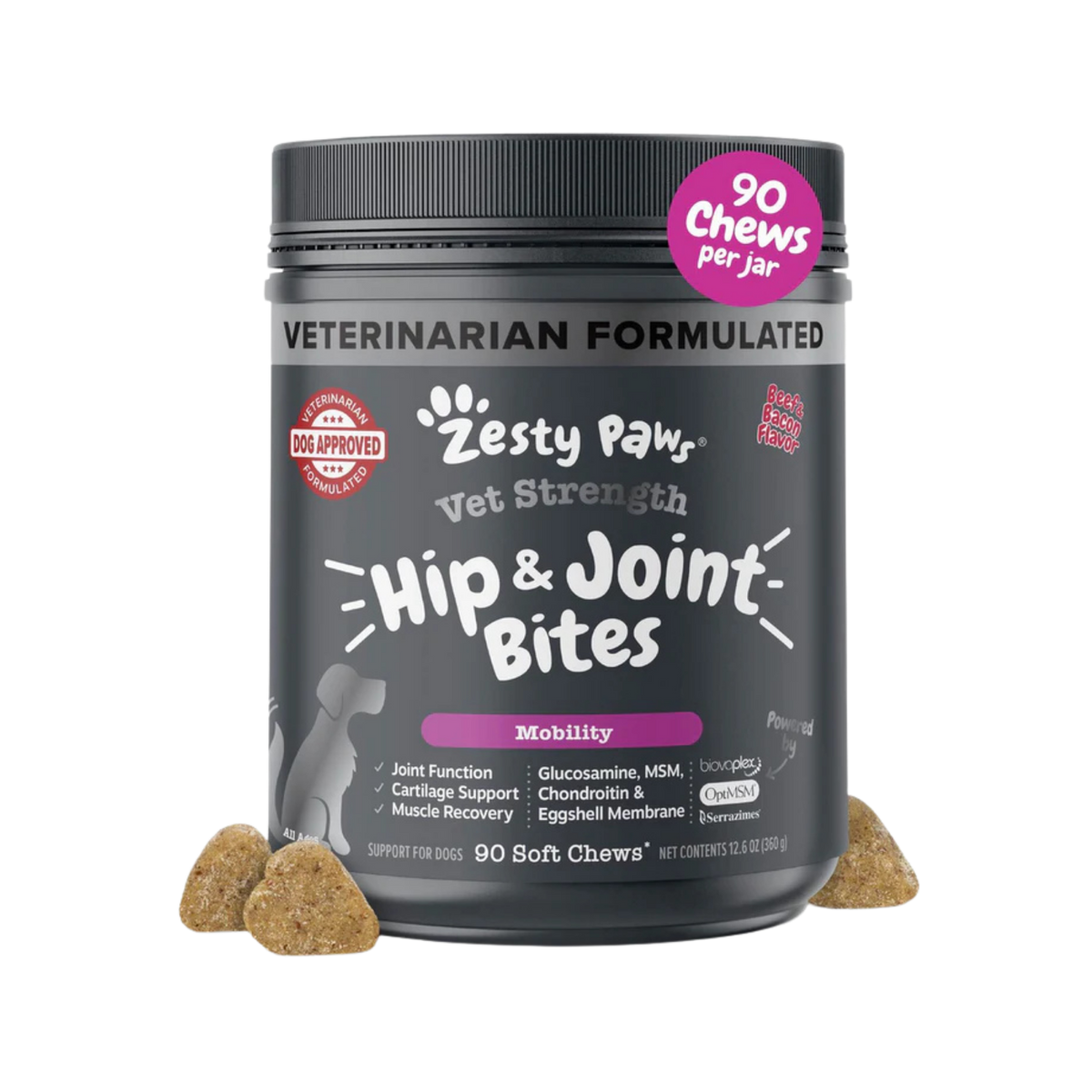 Zesty Paws Vet Strength Hip & Joint Bites Mobility Soft Chews for Dogs 90 ct