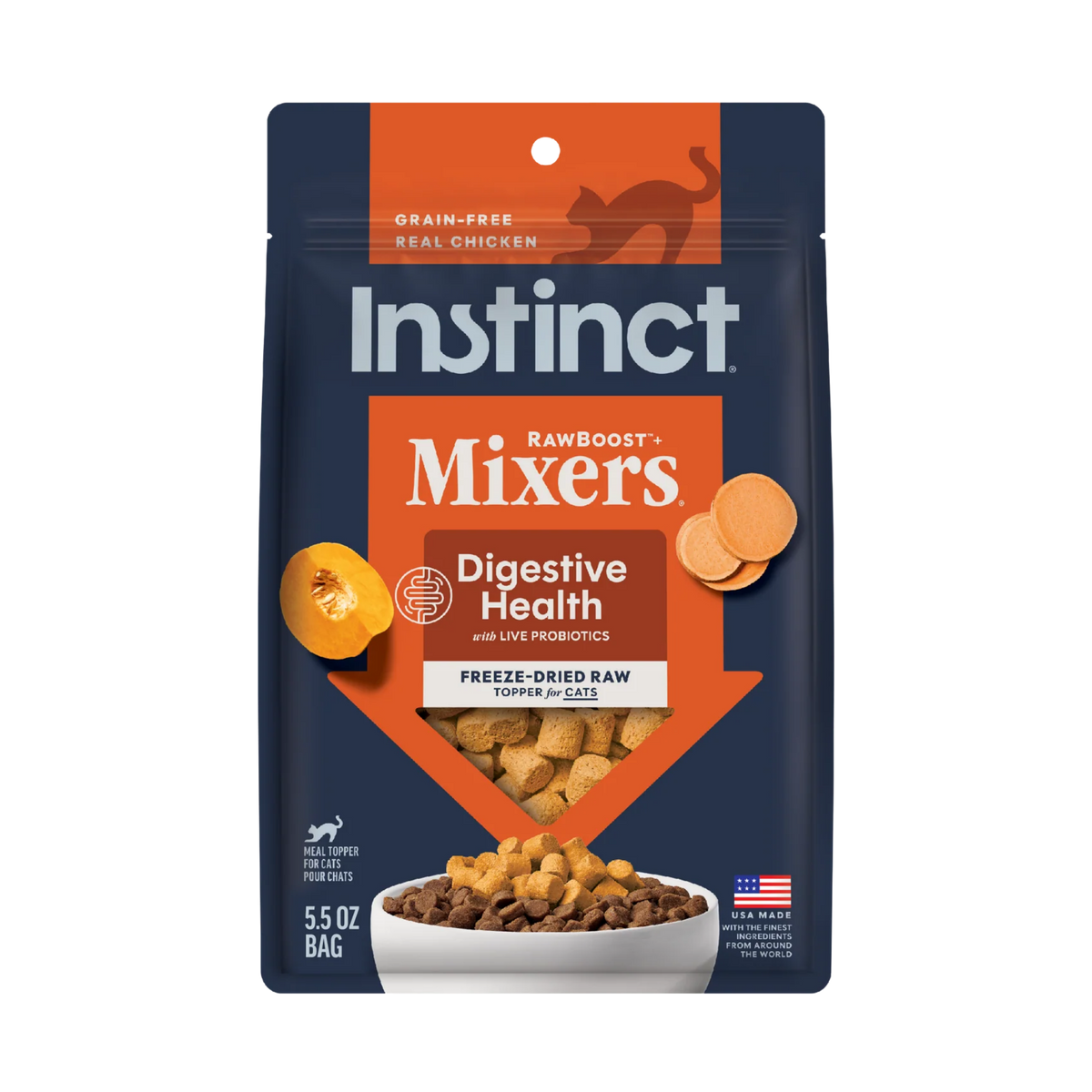 Instinct Raw Boost Mixers Digestive Health Recipe Freeze-Dried Cat Food Topper 5.5 oz