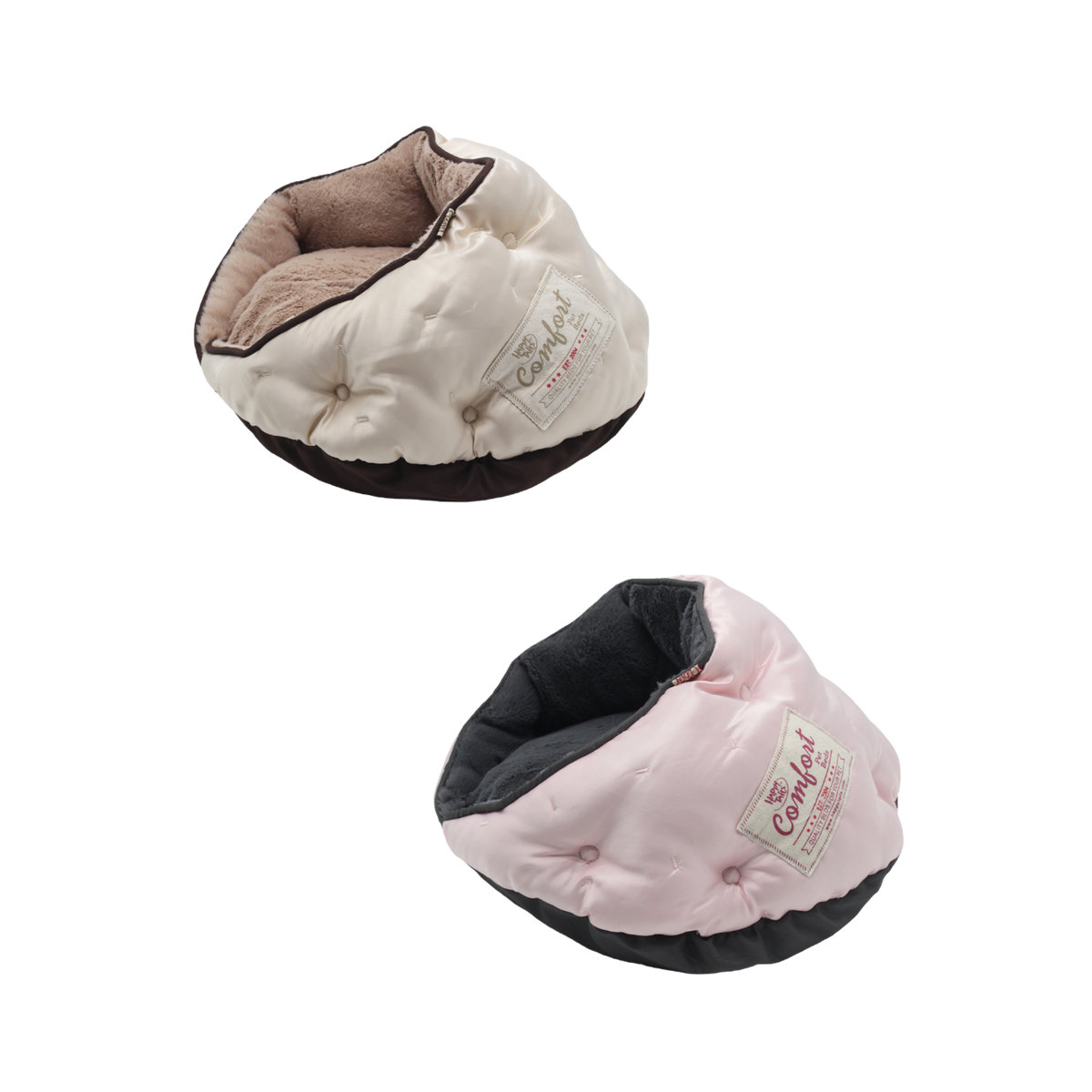 HAPPY TAILS Luxe Satin Burrow Cat Bed