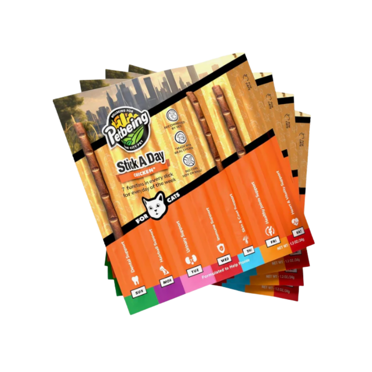 Petbeing Stick A Day Chicken Recipe Cat Supplement 7 ct