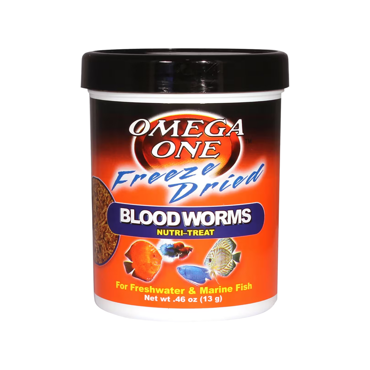 Omega One Freeze-Dried Bloodworms Freshwater & Marine Fish Treat .46 oz