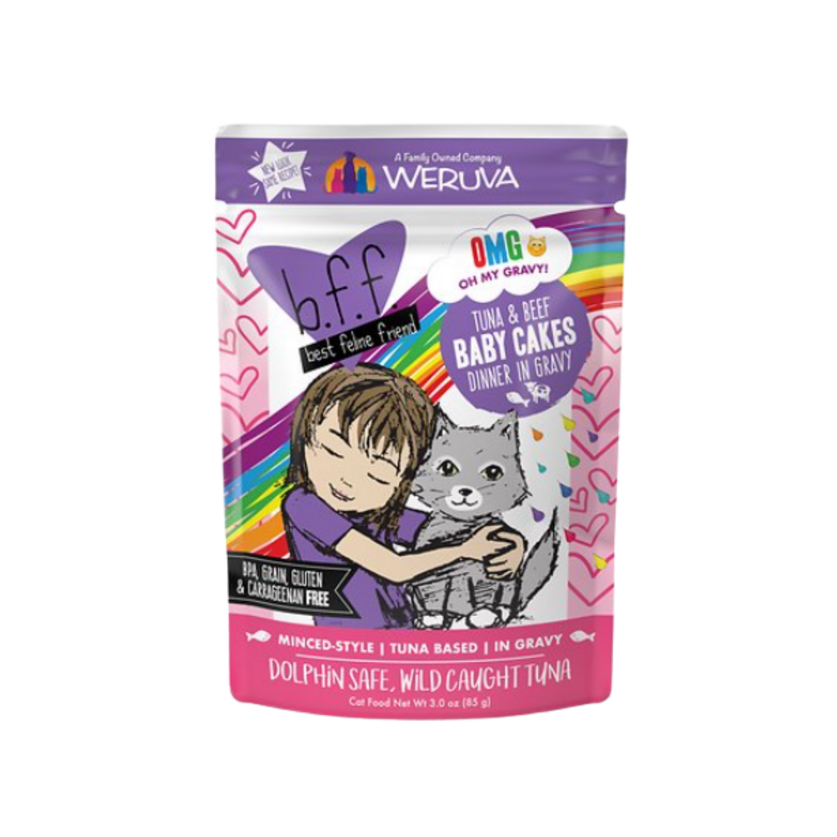 WERUVA B.F.F. Oh My Gravy Baby Cakes Tuna & Beef Dinner In Gravy Grain-Free Wet Cat Food