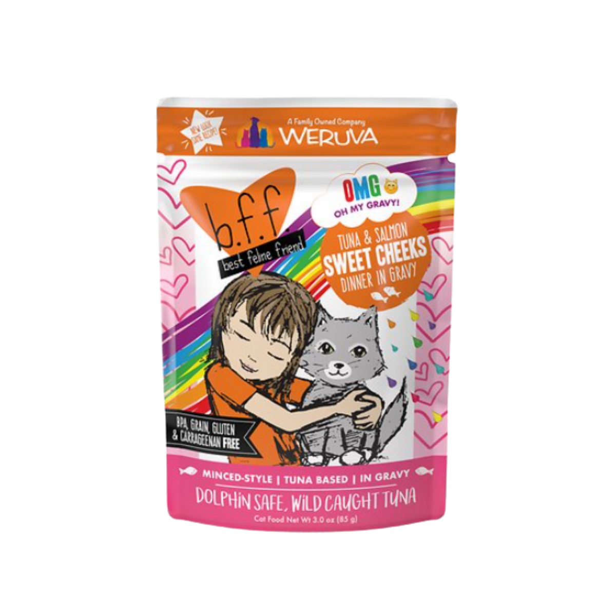 WERUVA B.F.F. Oh My Gravy Sweet Cheeks Tuna & Salmon Dinner In Gravy Grain-Free Wet Cat Food