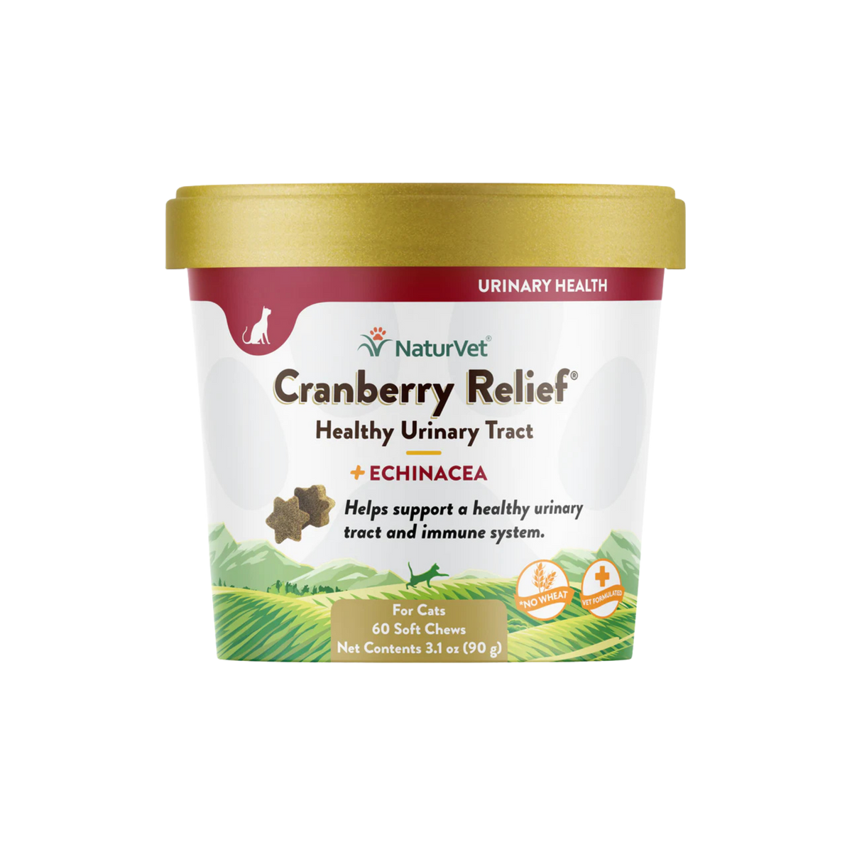 Naturvet Cranberry Relief Plus Echinacea Soft Chews Urinary Supplement for Cats 60 ct