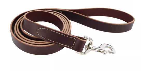 Coastal Pet Products Circle T Latigo Leather Dog Leash with Solid Brass Hardware