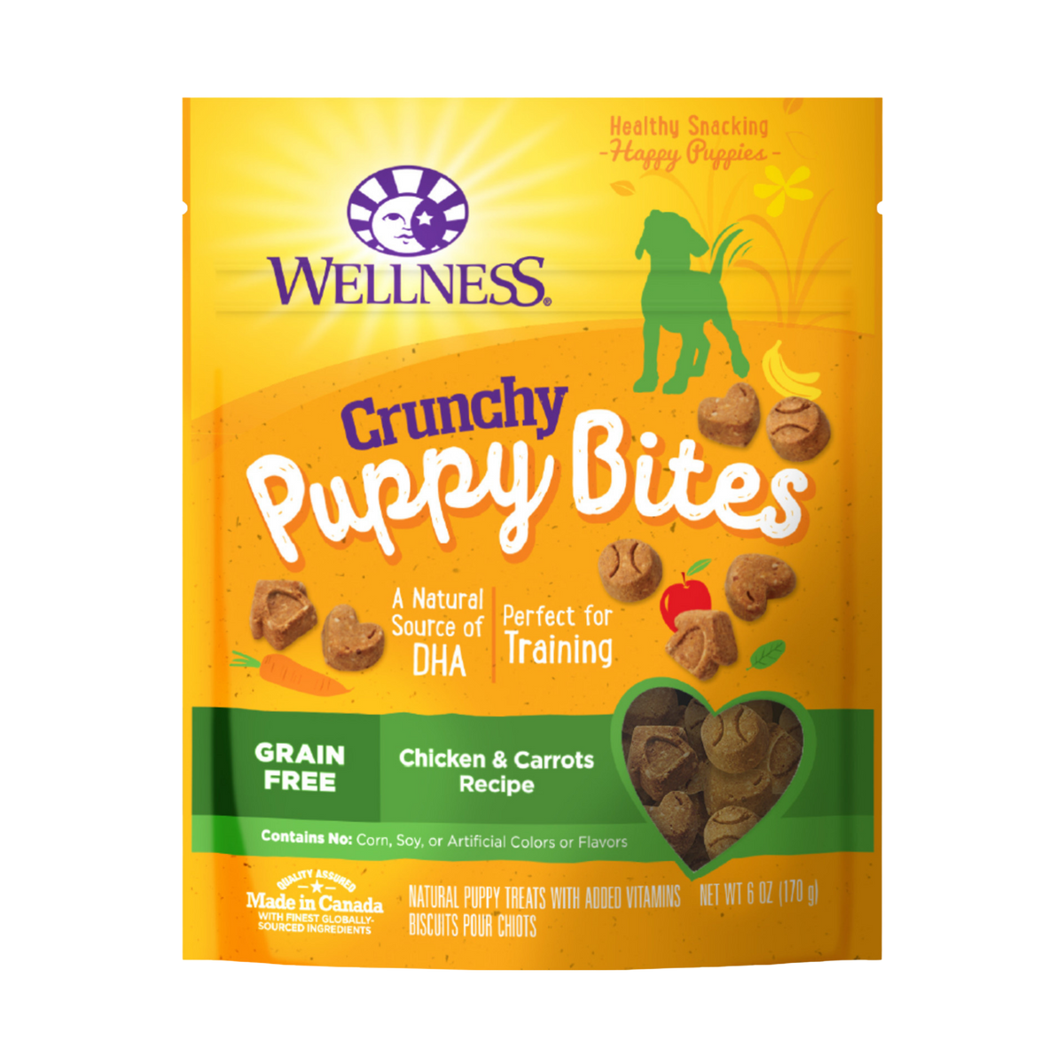 Wellness Puppy Bites Grain-Free Crunchy Chicken & Carrots Recipe Treats 6 oz