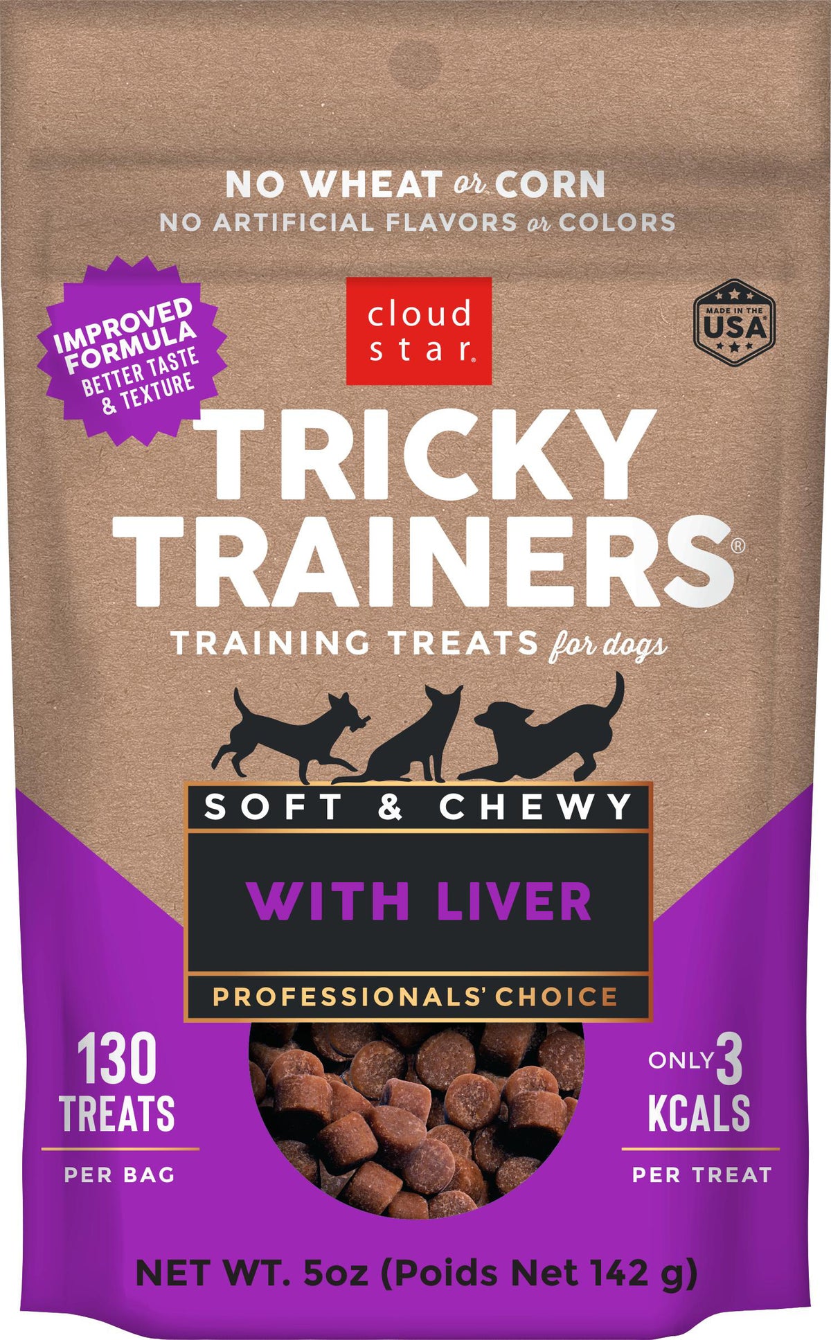 Cloud Star Tricky Trainers Soft & Chewy with Liver Training Treats for Dogs