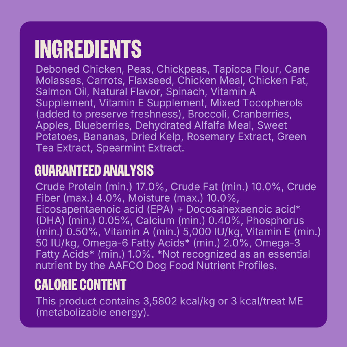 Wellness Puppy Bites Grain-Free Crunchy Chicken & Carrots Recipe Treats 6 oz