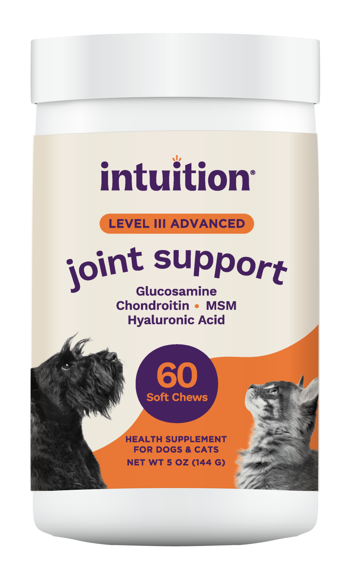 Intuition Level 3 Joint Support Soft Chew Health Supplement for Dogs & Cats 60 ct