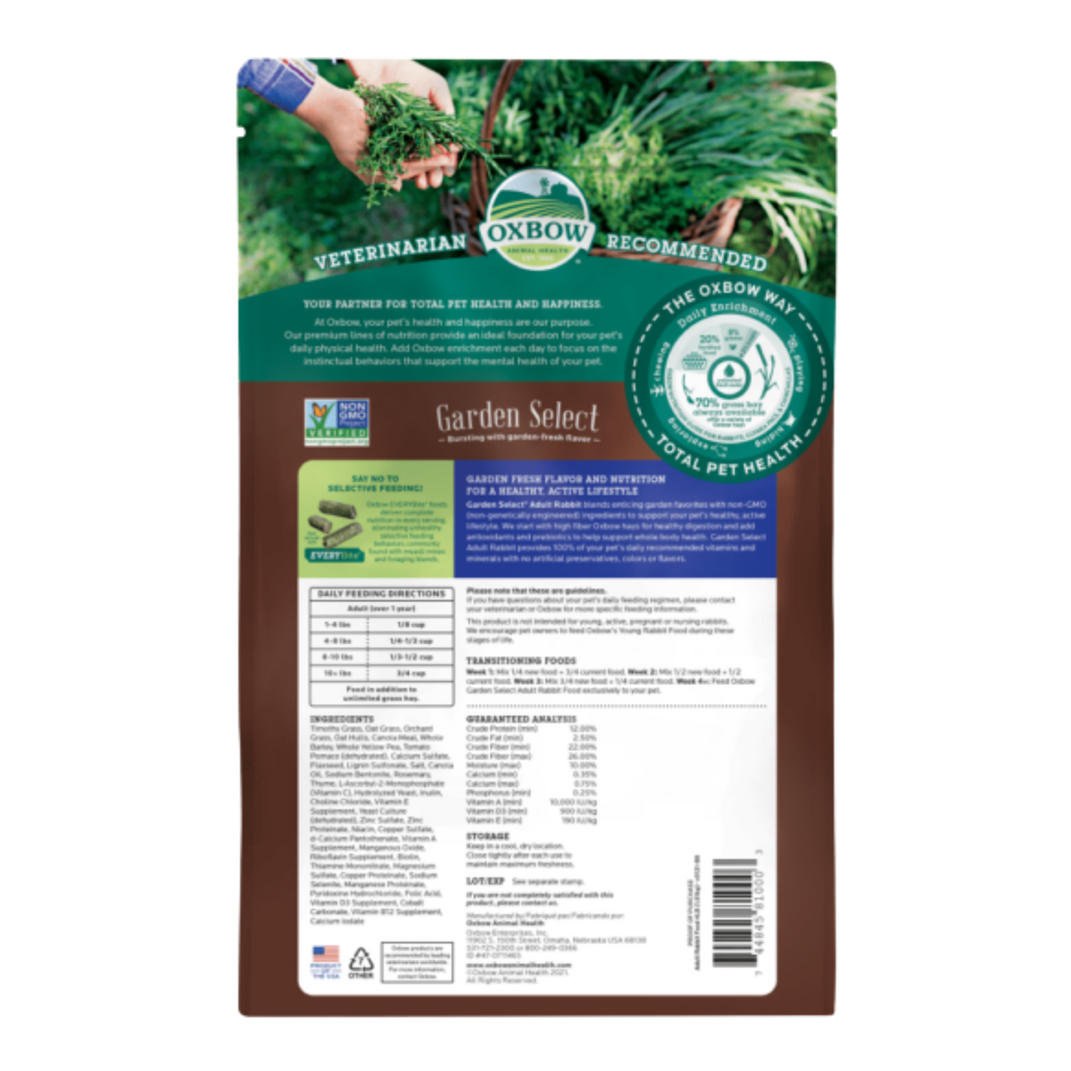 Oxbow Garden Select Adult Rabbit Food 4 lb