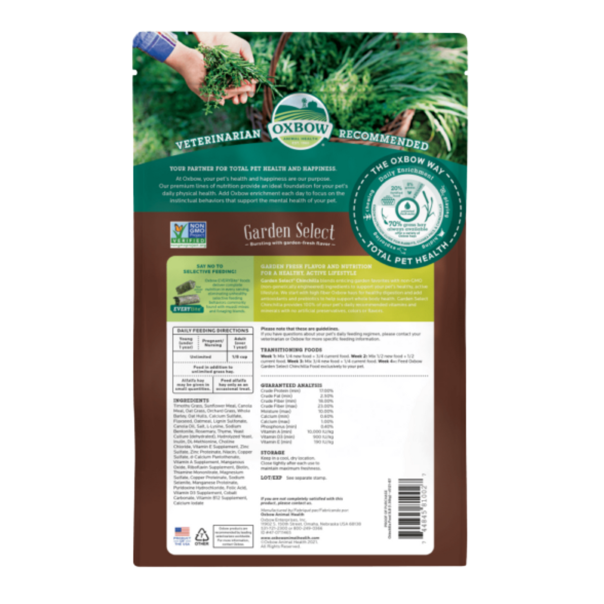 Oxbow Garden Select Chinchilla food 3 lb