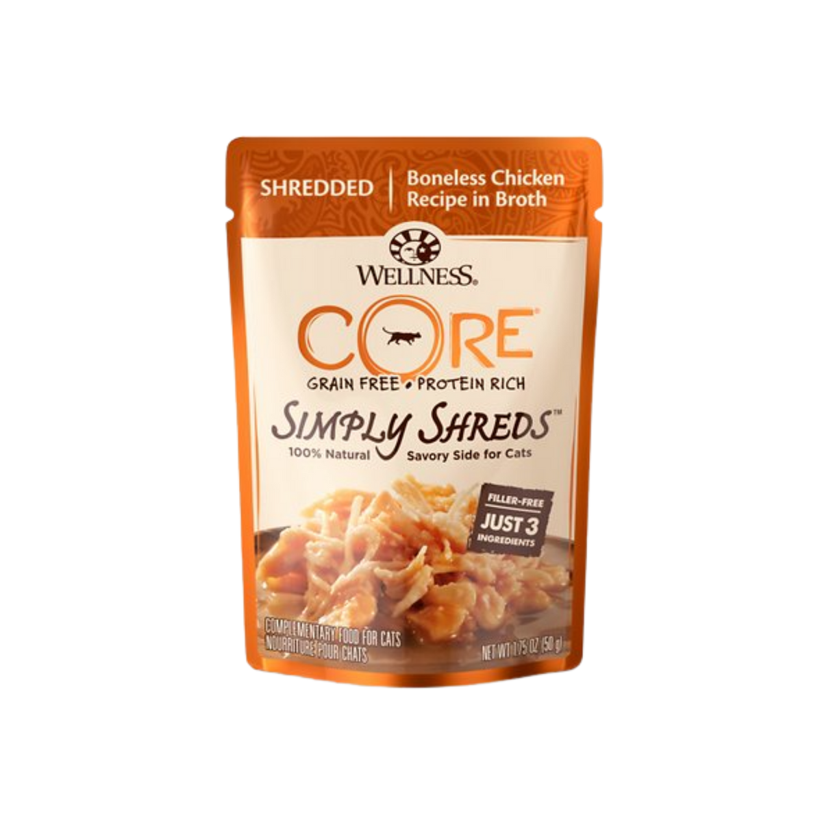 Wellness CORE Simply Shreds Grain-Free Chicken Wet Cat Food Topper