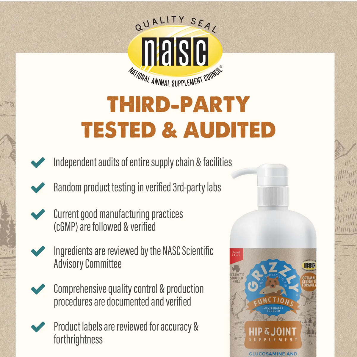 Grizzly Pet Products Liquid Joint Aid for Dogs & Cats 16 oz