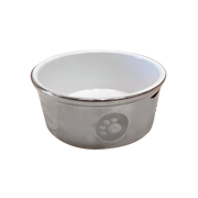 Spot Titanium Stoneware Pawprint Dog Food & Water Bowl