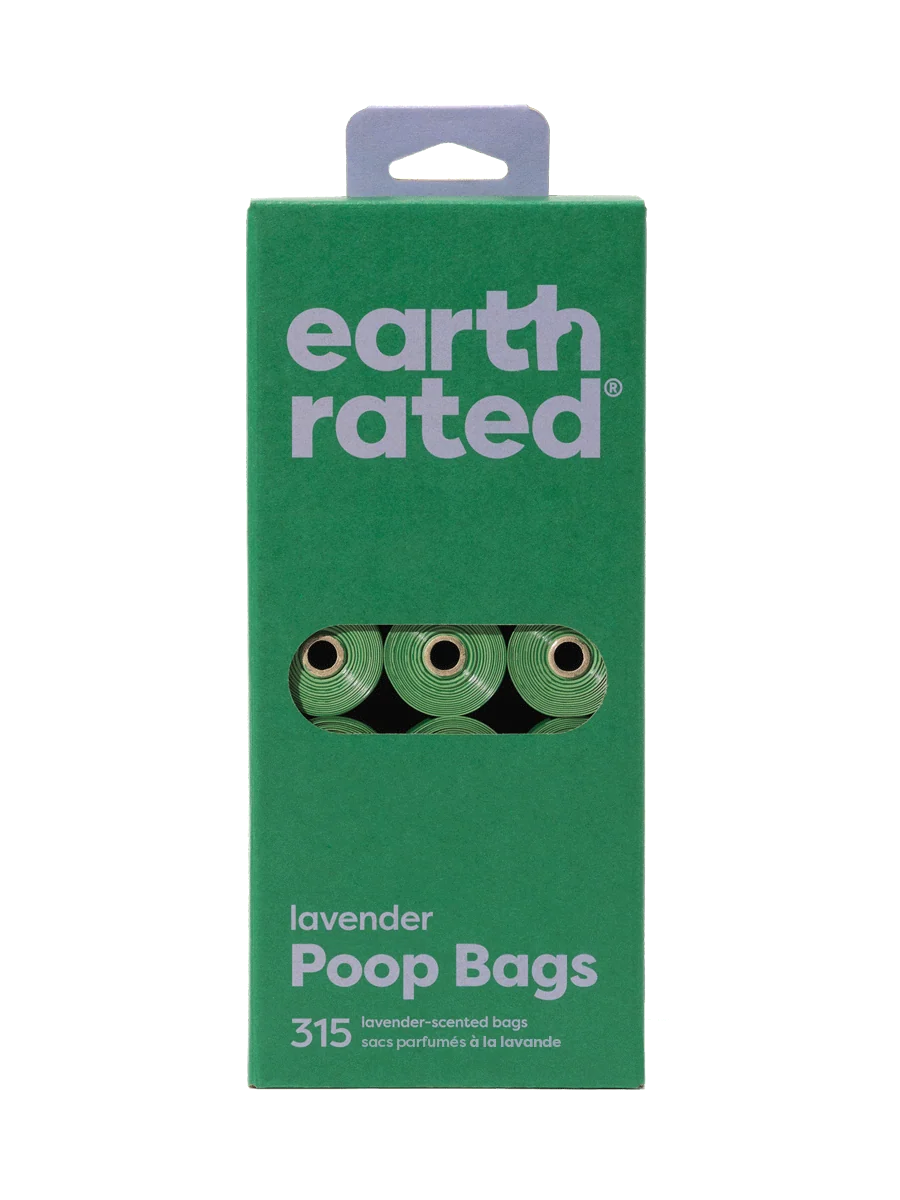 Earth Rated Lavender Scented Dog Waste Bags, 21 Refill Rolls