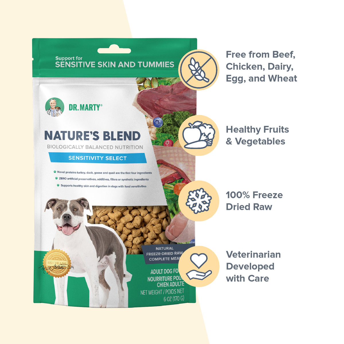 Dr. Marty Nature's Blend Sensitivity Select Premium Freeze-Dried Raw Dog Food