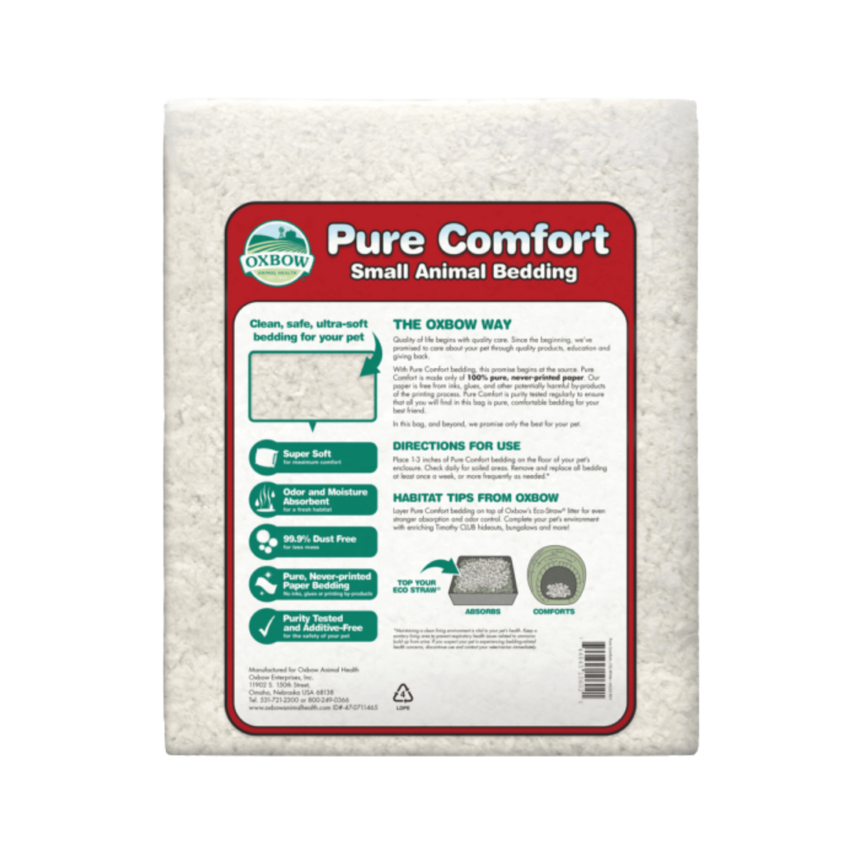Oxbow Animal Health Pure Comfort White Small Animal Bedding 72 L