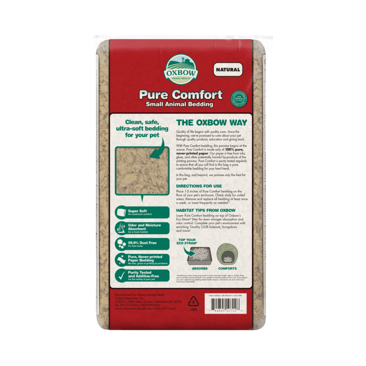 Oxbow Animal Health Pure Comfort Natural Small Animal Bedding 56 L