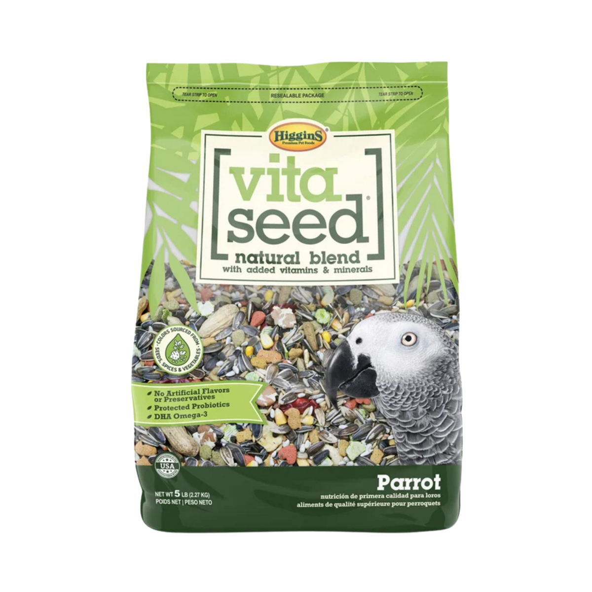 Higgins Vita Seed Natural Blend for Parrots 5 lb