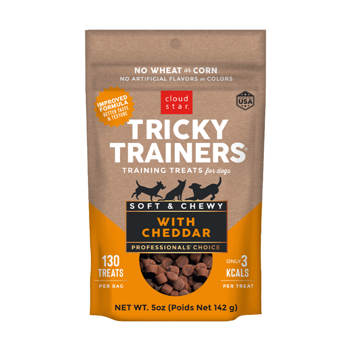 Cloud Star Tricky Trainers Soft & Chewy with Cheddar Dog Training Treats