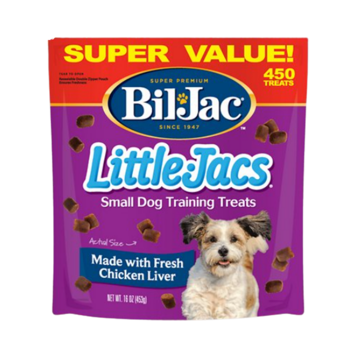 Bil Jac Little Jacs Small Dog Fresh Chicken Liver Treats 16 oz