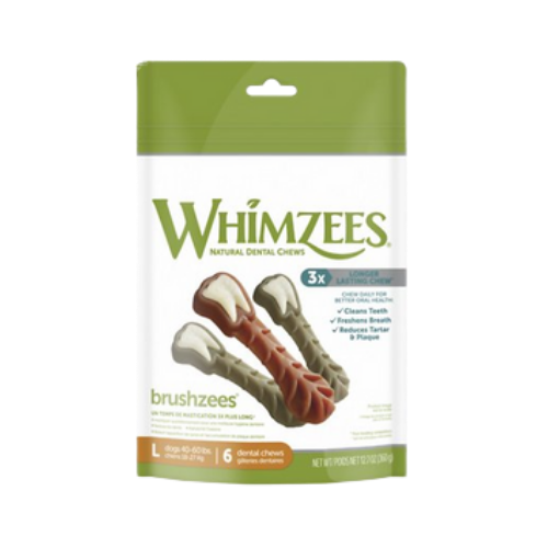 Whimzees Brushzees Large Dental Dog Treats