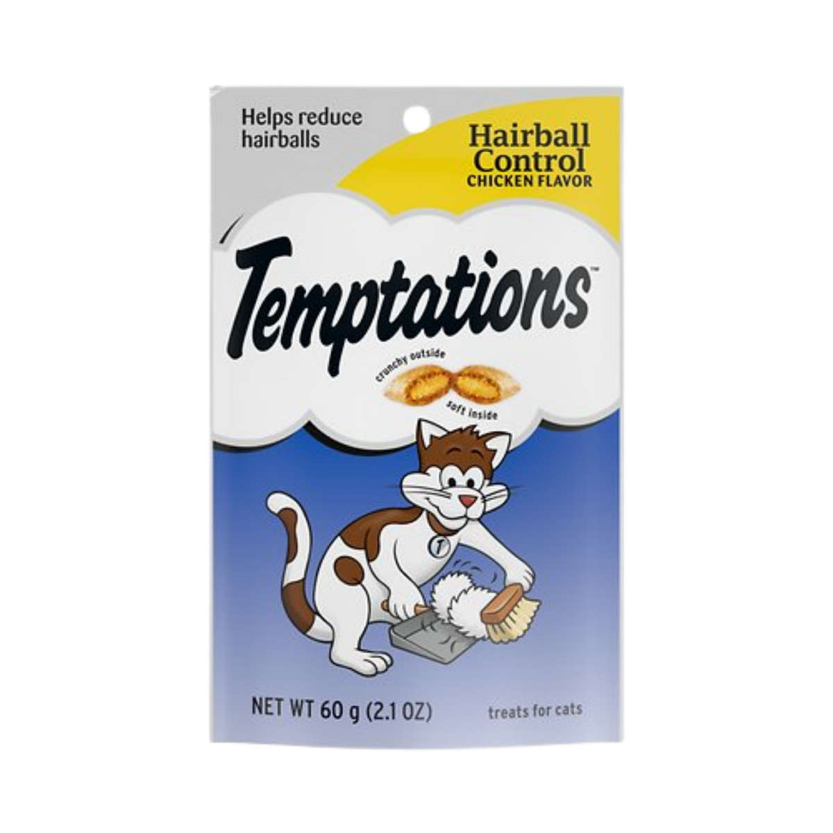 Whiskas Temptations Indoor Care Crunchy and Soft Cat Treats Chicken Flavor 2.1 oz