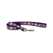 Coastal Pet Products Ribbon Dog Leash- Purple Sketched Floral