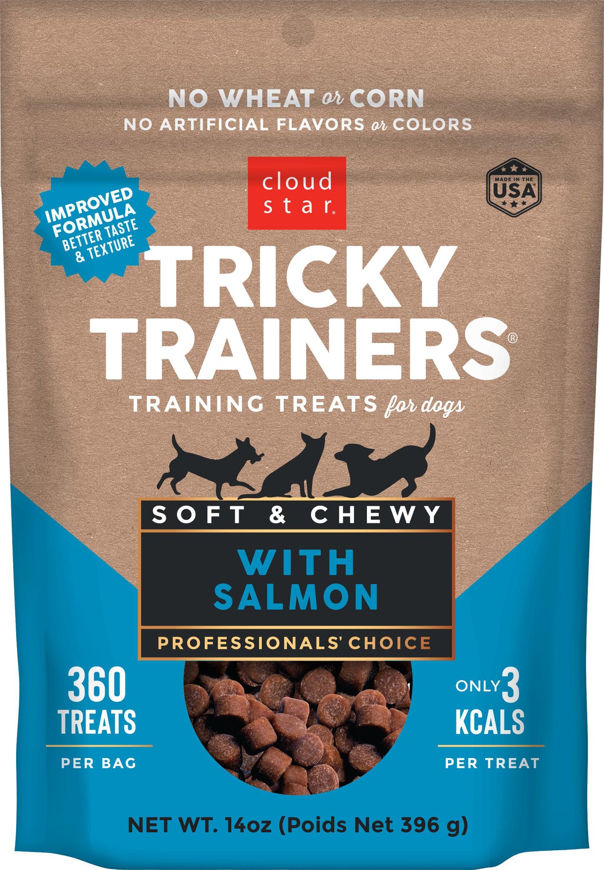 Cloud Star Tricky Trainers Soft & Chewy with Salmon Dog Training Treats