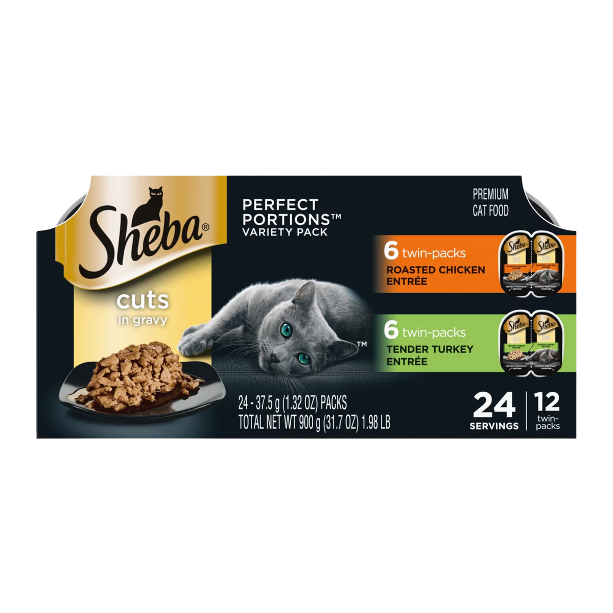Sheba Perfect Portions Chicken & Turkey Variety Pack Wet Cat Food 12 ct