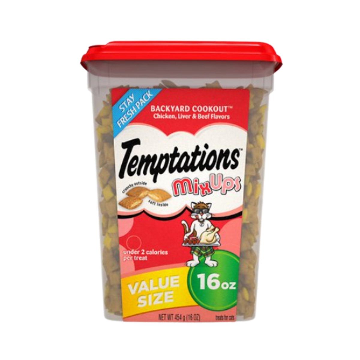 Whiskas Temptations MixUps Backyard Cookout Flavor Crunchy and Soft Cat Treats 16 oz