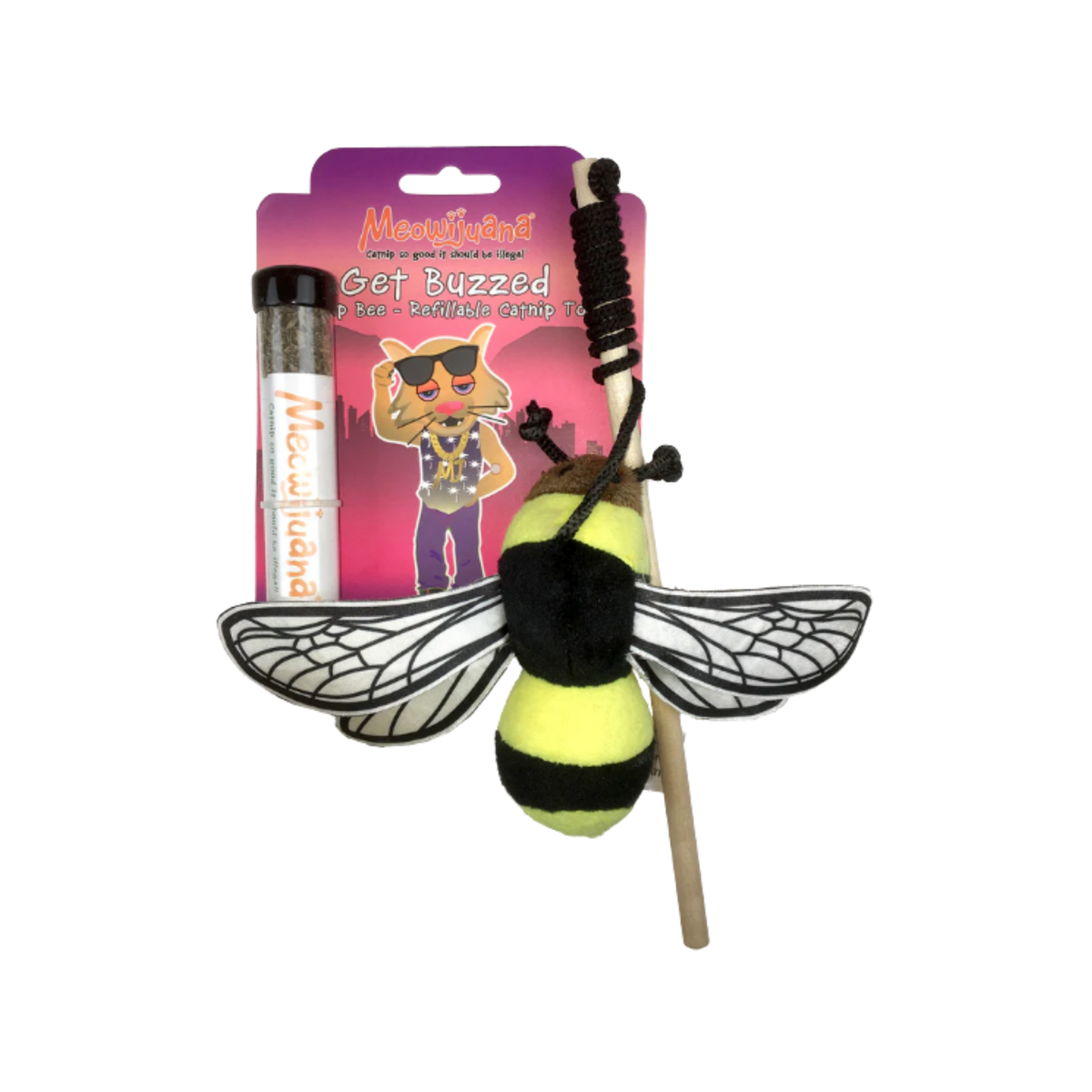 Meowijuana Get Buzzed Bee Wand Cat Toy