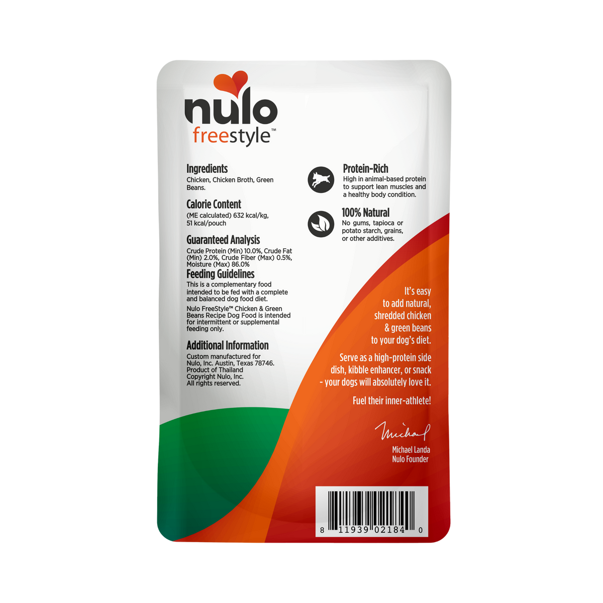 NULO Freestyle Grain-Free Chicken & Green Bean Dog Pouch