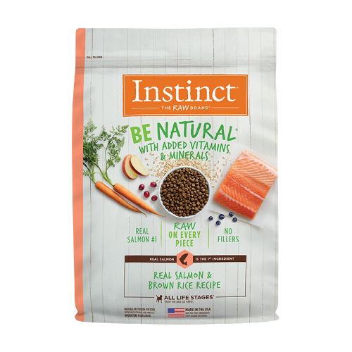 Instinct Be Natural Real Salmon & Brown Rice Recipe Freeze-Dried Raw Coated All Life Stage Dry Dog Food