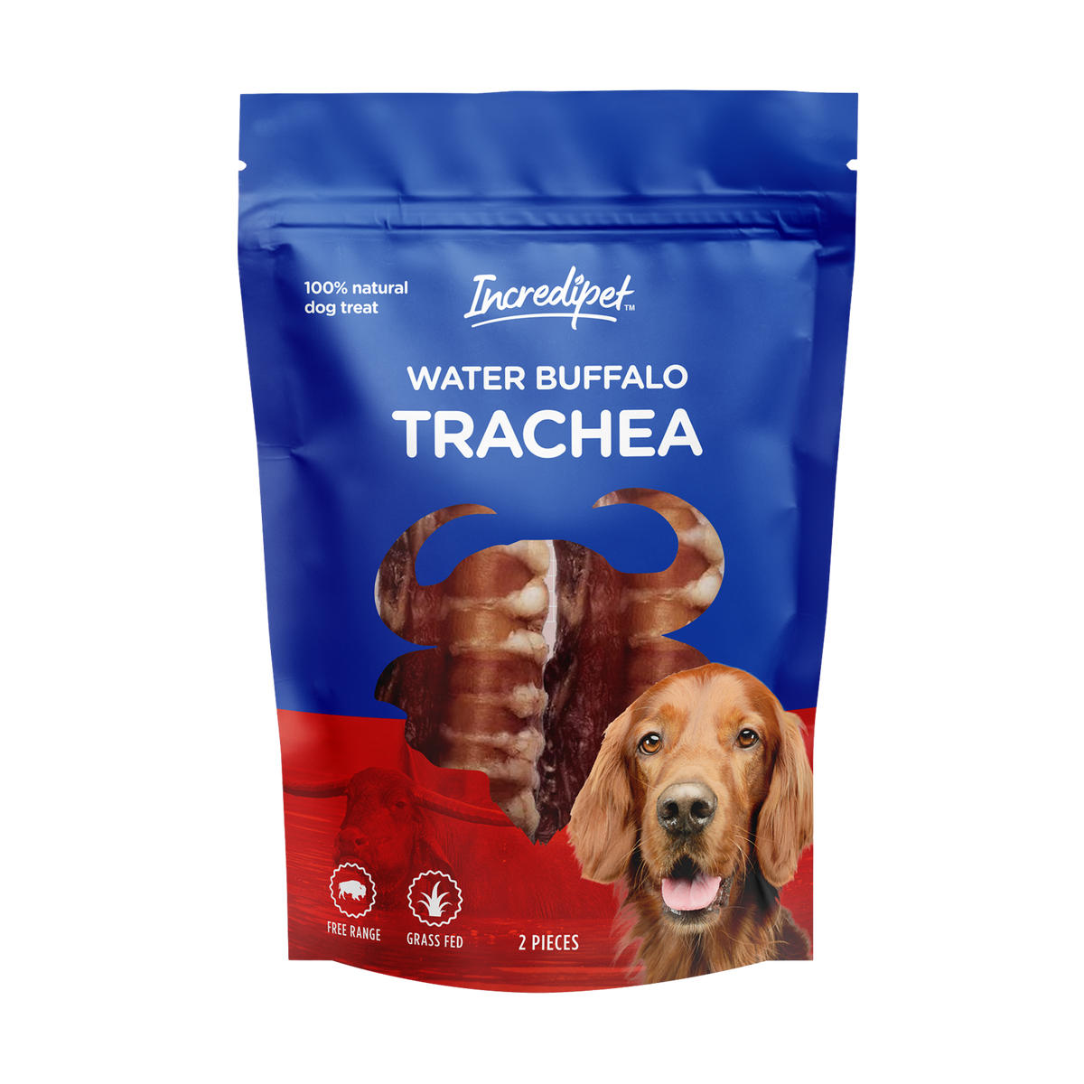 Incredipet Buffalo Tracheas Dog Chews 2 pk